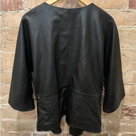 Smythe Kimono style black leather jacket/blazer in Sz 2 - Picture 4 of 10
